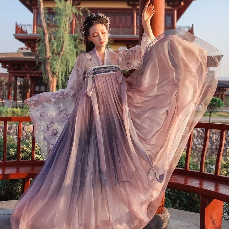 Hanfu female student ancient costume domineering long-sleeved style over fairy dress Chinese style d