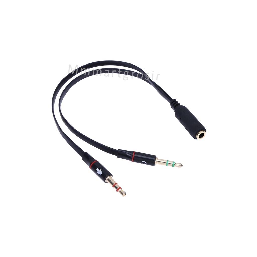 Kabel Audio / Kabel Audio Jack Splitter Mic / Headset 1 Female to 2 Male 3.5mm