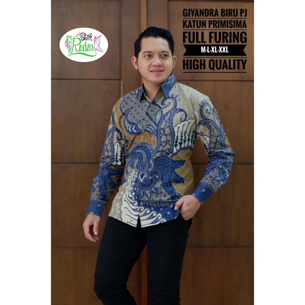 GIYANDRA BIRU RADEN BATIKSOLOAMANAH KEMEJA BATIK PRIA SOLO LENGAN PANJANG PENDEK LAPIS FURING ATASAN PREMIUM MODERN KATUN HALUS NGUDI RAHAYU SENOJOYO RAFANDA ASMARA ANJANI UKAIL KLA SM FLORIST ALJAYA MARTOWIRO ALETHEA RENJANA MURAKABI RAJASAKTI GITARJA