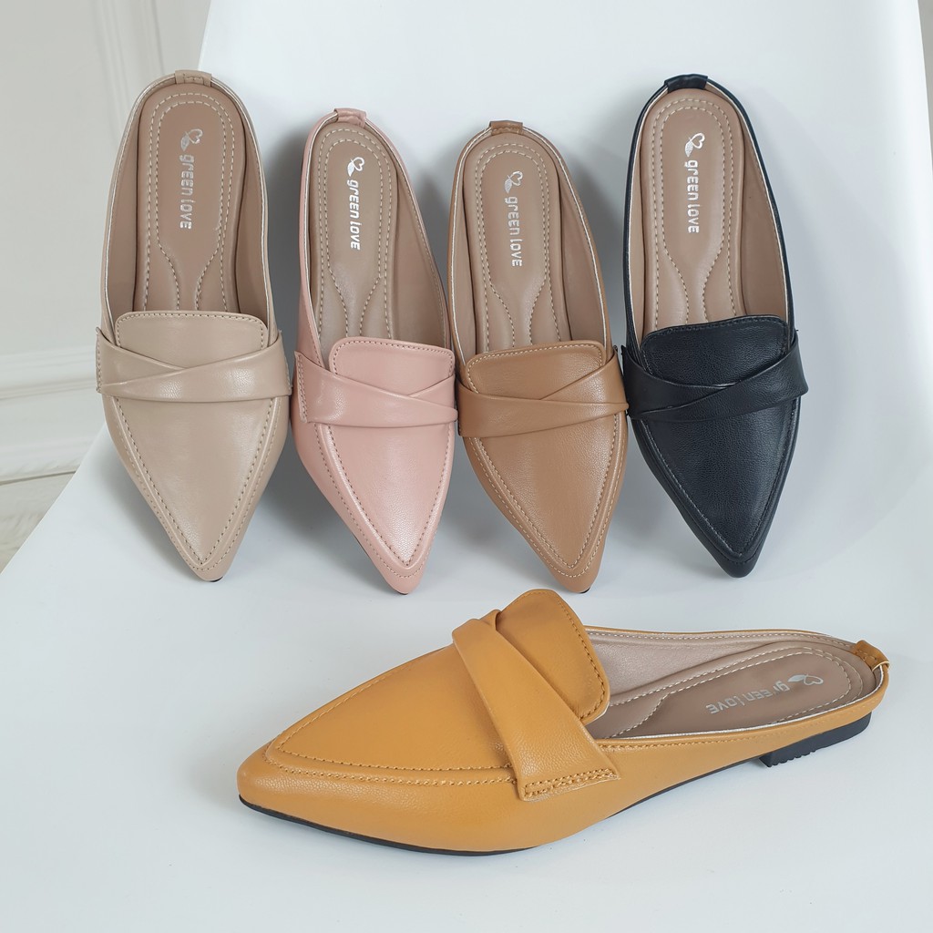 Green Love Slip on Mules DYNAMITE