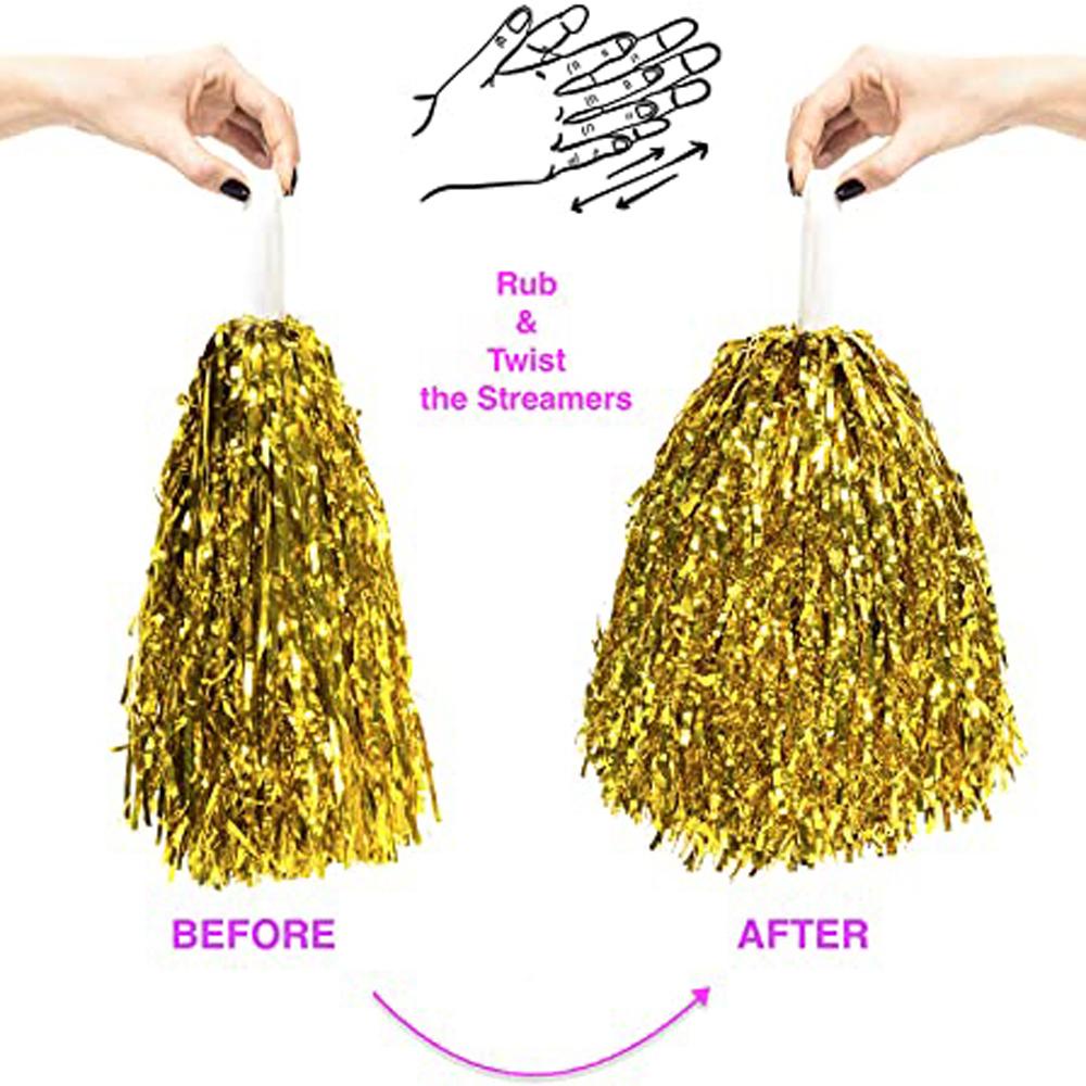 AUGUSTINA Cheerleading Pom Poms Club Supply Team Sports Metallic Streamer Kids Adults Dance Decorator Pompoms Cheer