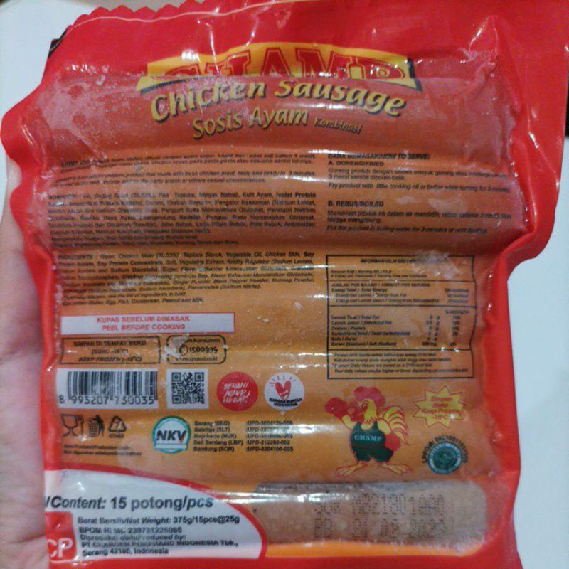 

Sosis Champ Ayam 375gr