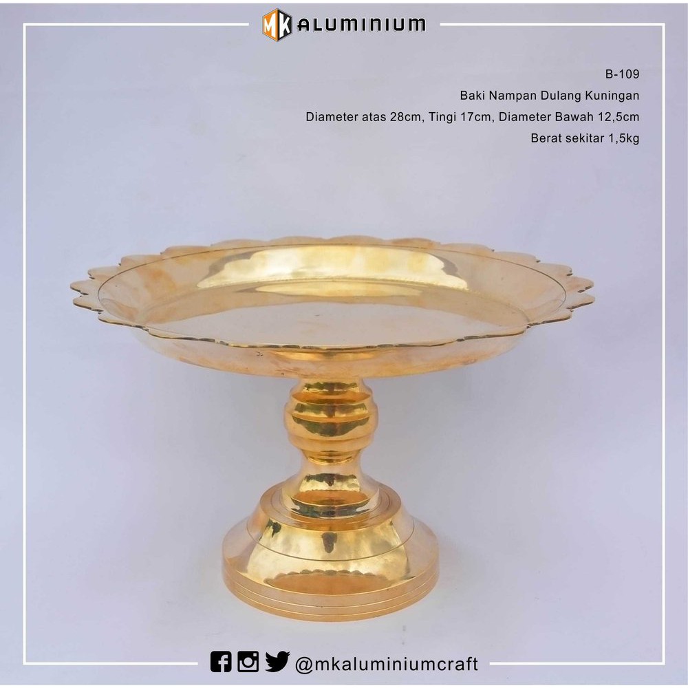 Nampan Baki Dulang Seseraha Kuningan - Tempat Buah Kuningan B109 - MK Aluminium Bagus