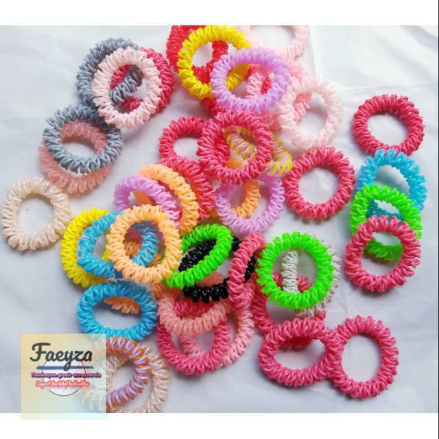 grosir  Karet rambut spiral double 12 PCS besar