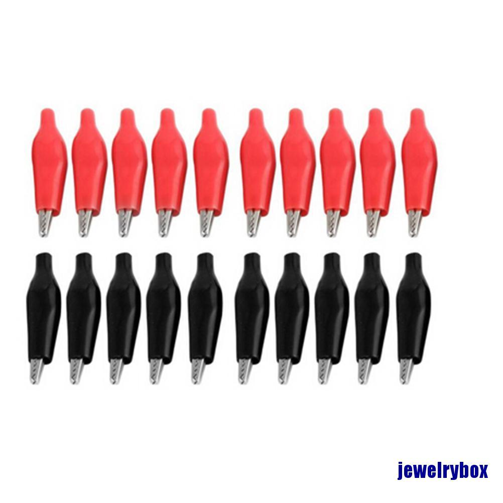 20 Pcs Klip Penjepit Buaya Bahan Plastik Warna Merah Hitam