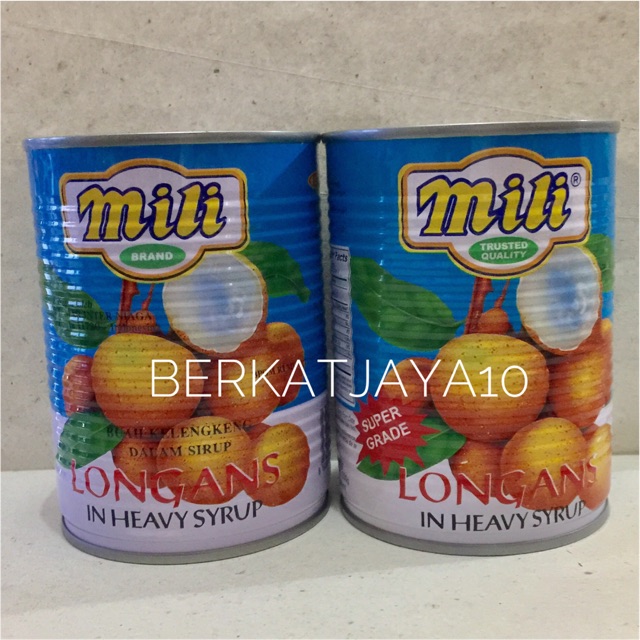 Longans Longan Lengkeng Mili buah kaleng in heavy syrup