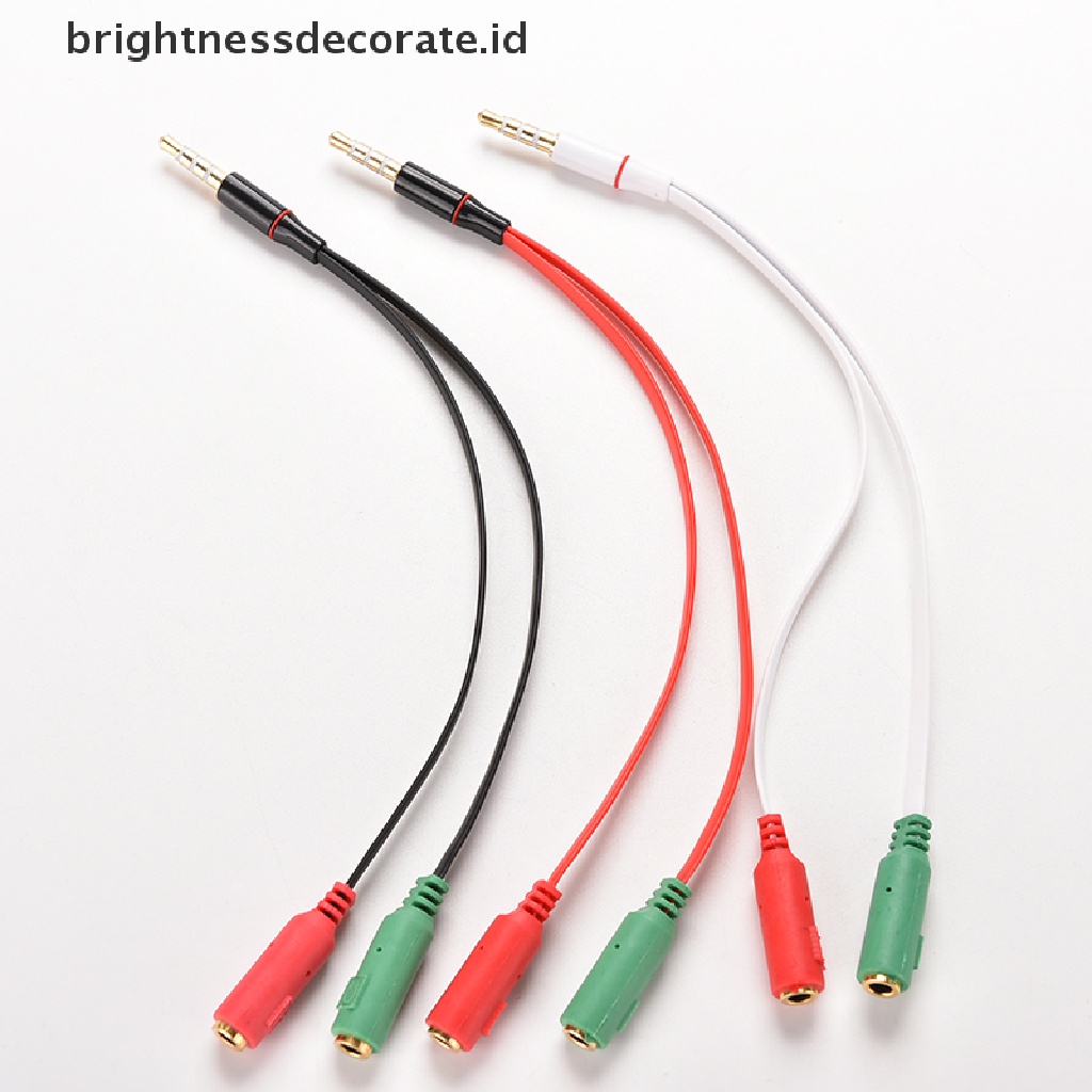 1 Pc Kabel Adapter Splitter Audio Aux 3.5mm Male Ke 2 Female Untuk Earphone