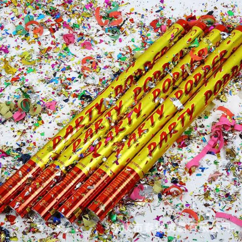 

TOMBOL (KHUSUS JAWA) Confetti Popper ukuran 100 / 80 / 60 / 50 / 40 / 30 / 20 / 10 cm include Bubble Wrap pencet letusan kertas meletus