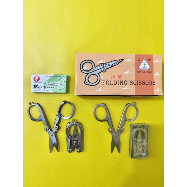 GUNTING KECIL LIPAT + kotak / Gunting Kecil Tajam / Gunting Kecil serbaguna / Gunting Lipat stainless steel rose brand / folding scissors