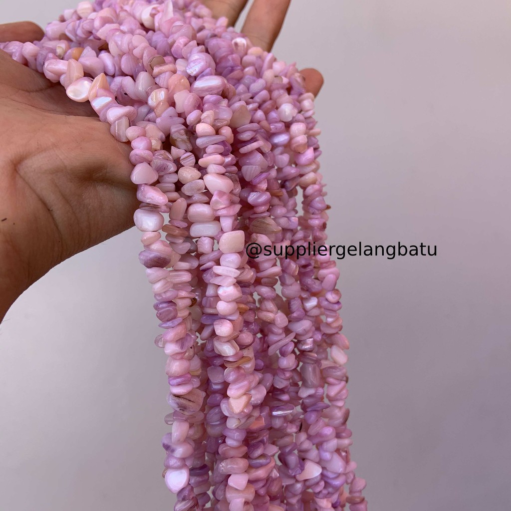 kerikil Batu alam mix purple pearl 1cm manik aksesori craft gloss ungu