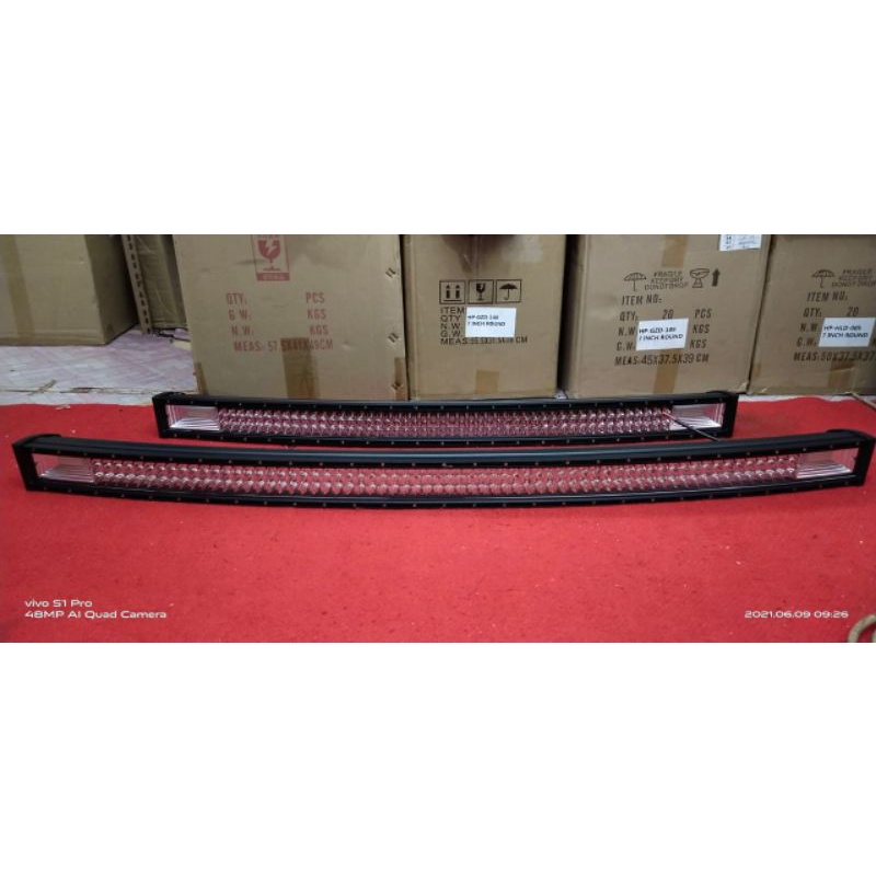 lampu led bar off road model lengkung 3 baris premium