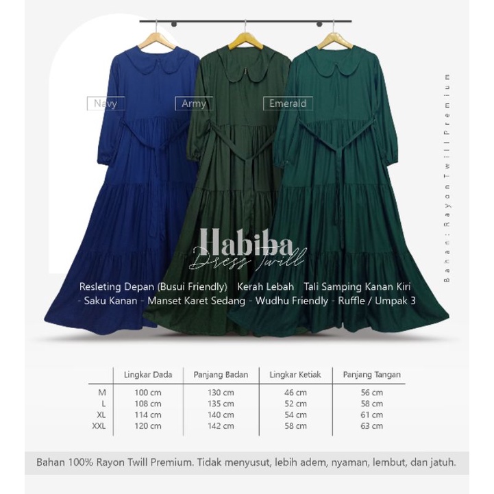 HABIBA DRESS TWILL/HOOMDRESS