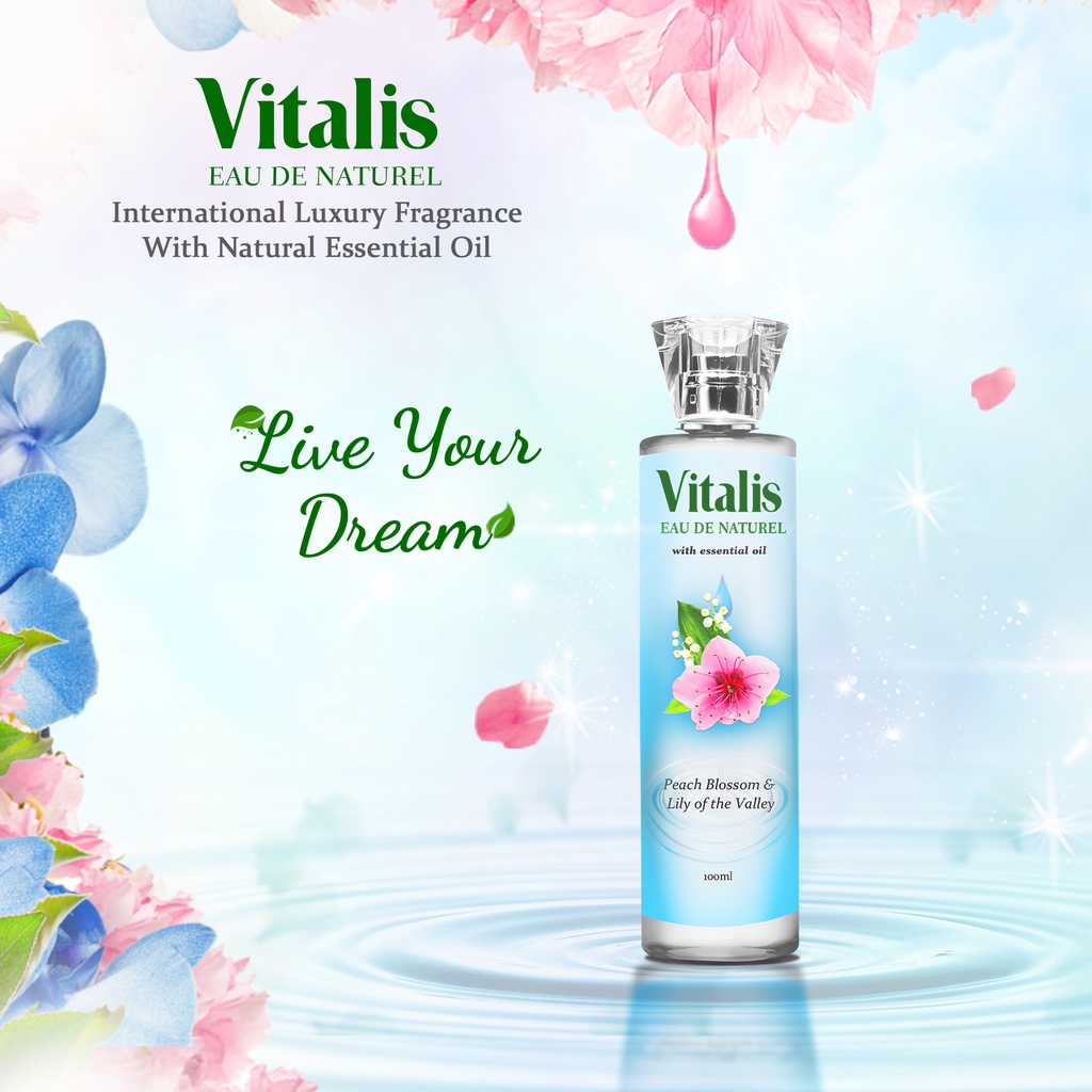 ★ BB ★ Vitalis Eau De Naturel 100ml - Parfum | Peach Blossom &amp; Lily of Valley - Egyptian Jasmine and Turkish Rose