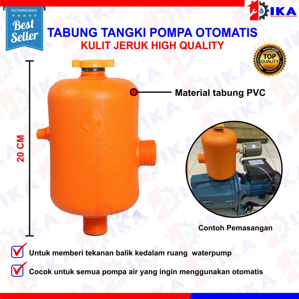 Tabung Otomatis Pompa Air PVC / Tangki Sanyo Dorong Fiber / Toren Cadangan