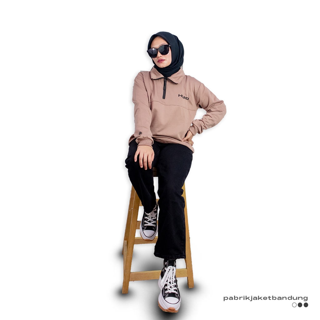 Holyrider Turtleneck Zipper  Black Mocca II Sweater kerah tinggi trendy