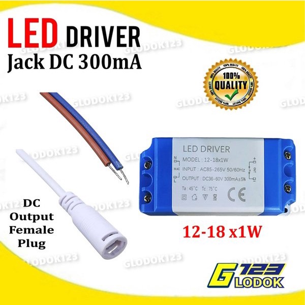 LED Driver Power Supply Lampu Downlight Panel 18-25x1W 25-36x1W Jek DC