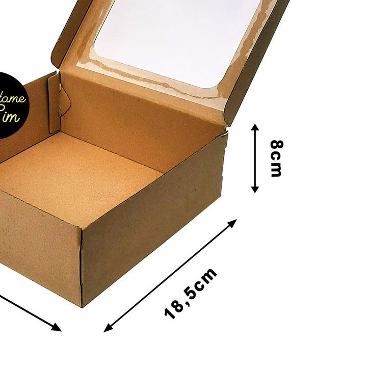 

KOTAK KUE - CAKE BOX - DUS BOLU 18 x 18 x 8 CM - JENDELA (ISI : 10 PCS)