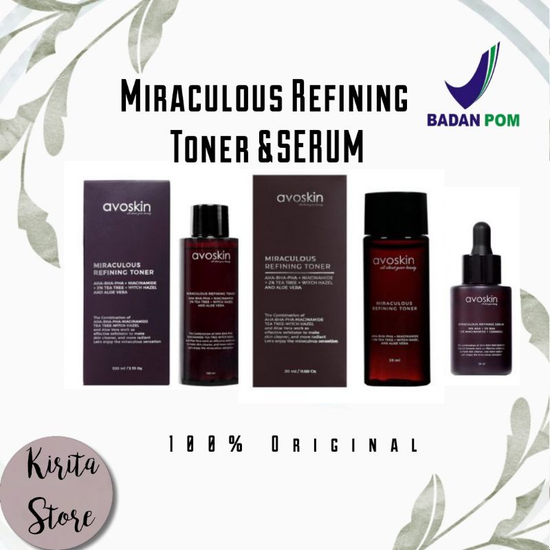 AVOSKIN MIRACULOUS REFINING TONER || AVOSKIN MIRACULOUS REFINING SERUM