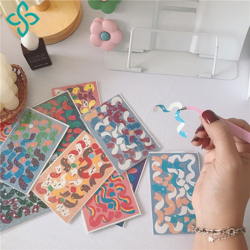 

1PC Stiker Pita MenYkilap / Stiker Dekorasi Buku Harian DIY SS