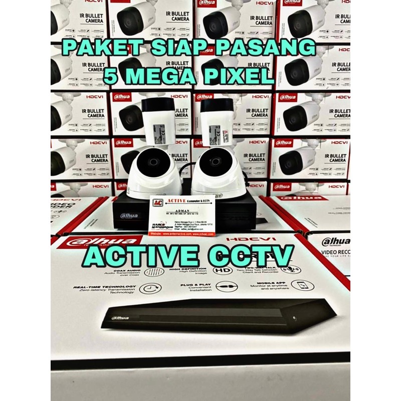 PAKET 5MP KAMERA CCTV DAHUA 4 CAMERA 4 CH CHANNEL 2560P FULL HD KOMPLIT SIAP PASANG 4ch 4channel