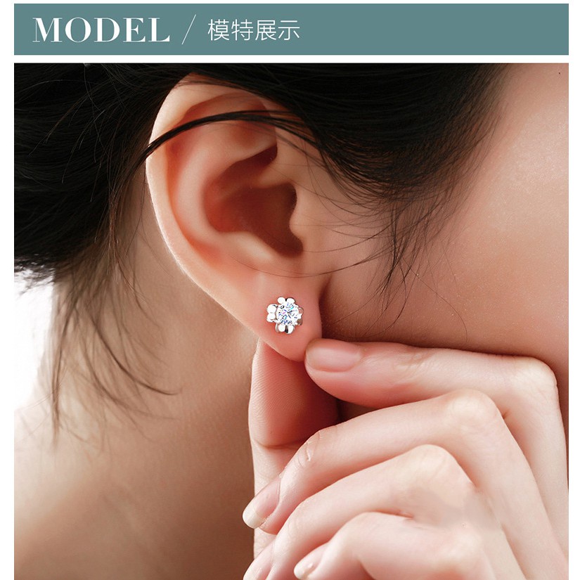 925 Perak Lucu Anting-Anting Anting-Anting Korea A Gadis Crown Swan Sayap Cinta Bunga Fashion Ornamen