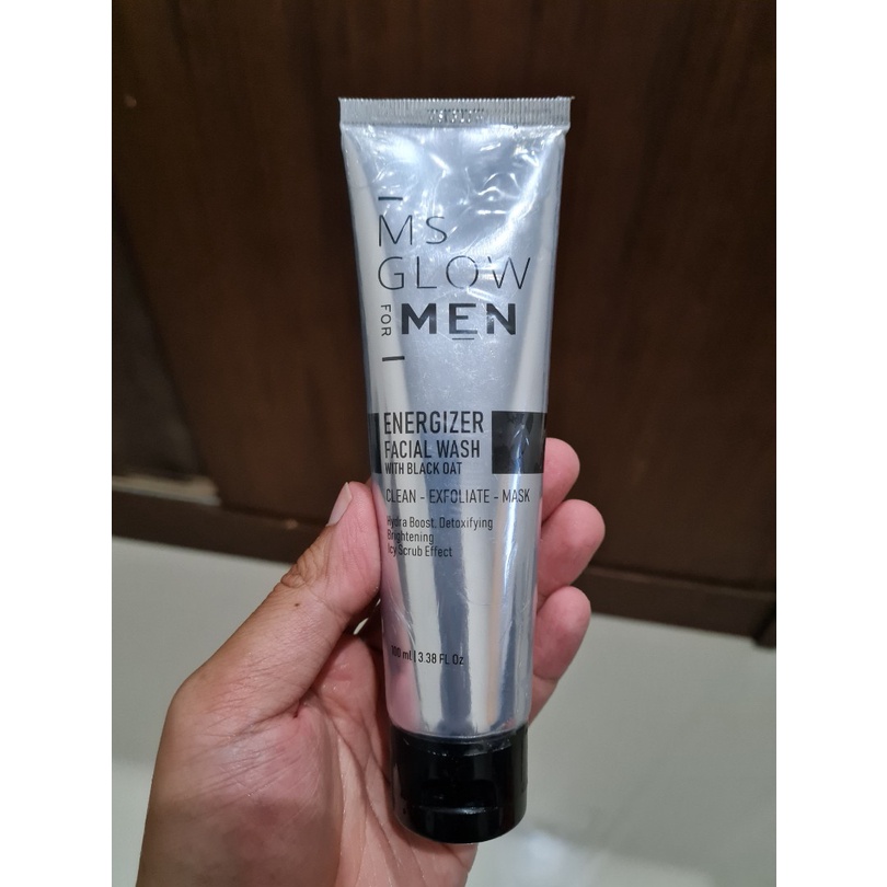 MS Glow For Men Energizer Facial Wash GIRLSNEED77 Sabun Pembersih yang Menghilangkan Noda di Wajah