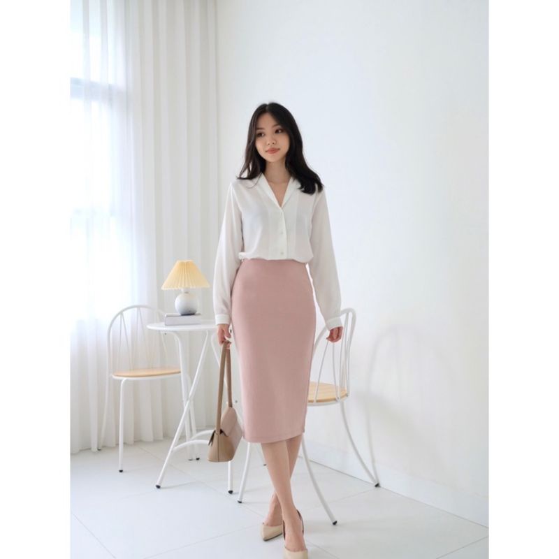 Midi Skirt Office span lost ban Korean Style