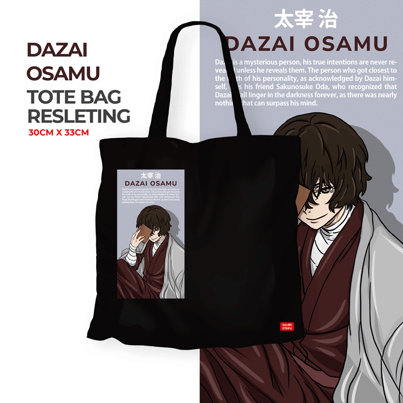 Galeri Otaku - Totebag Kanvas  Bungou Stray Dogs Dazai Osamu Edition