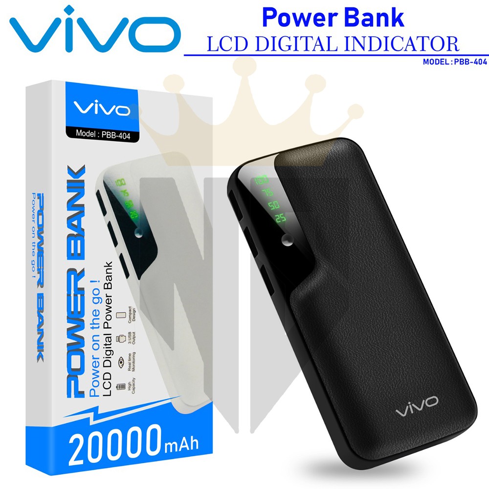 PB POWERBANK POWER BANK VIVO MURAH KAPASITAS 20000 mAh PBB 404
