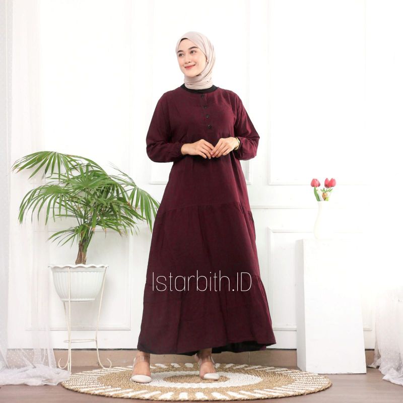 Homey dress polos /gamis polos rayon adem /homey dress plain by istarbith store