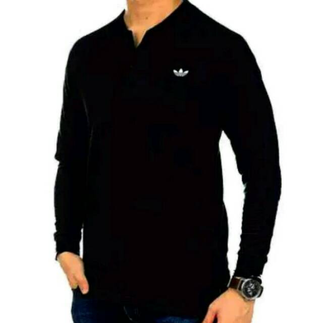 Poloshirt(Kaos Kerah) Lengan Panjang Adidas Logo