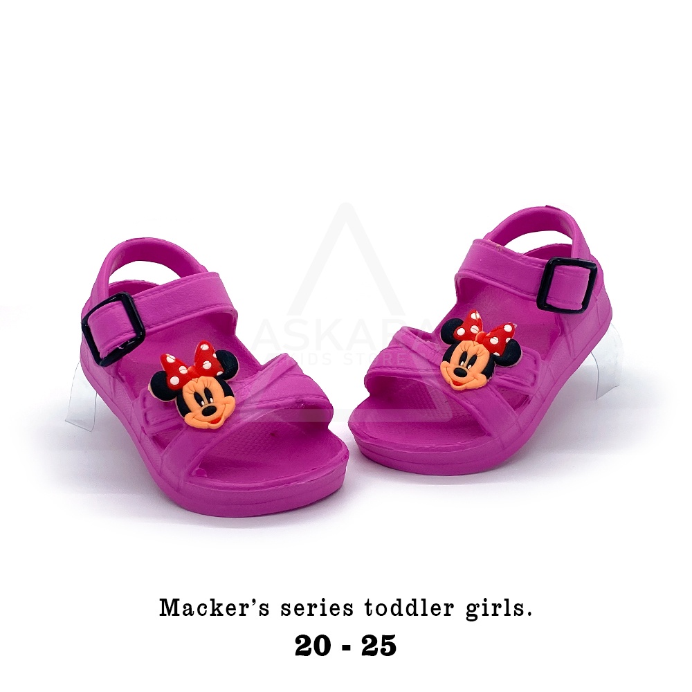 Askara Kids Sandal Anak perempuan model tali belakang bergambar karakter mini mouse lucu