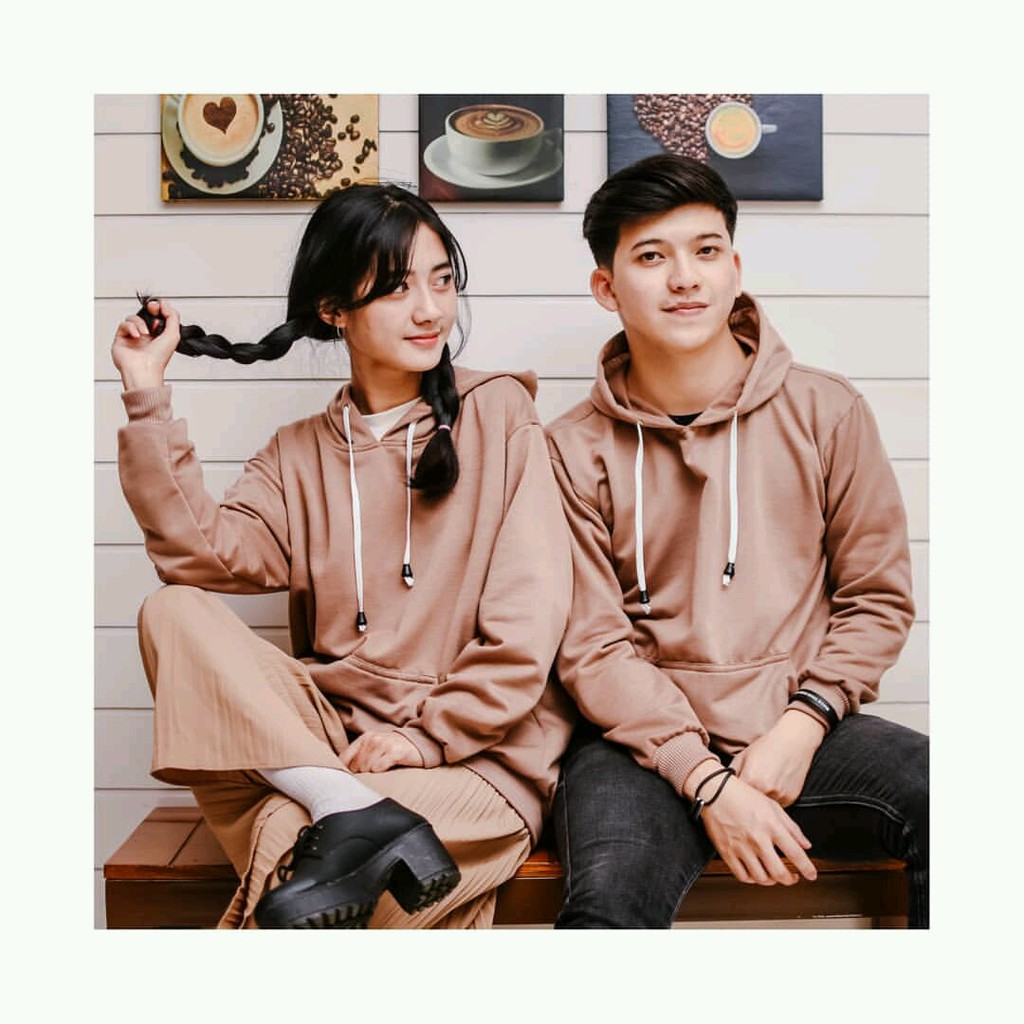 Hoodie Sweater Polos Natural HARGA SATUAN bisa untuk couple pria wanita