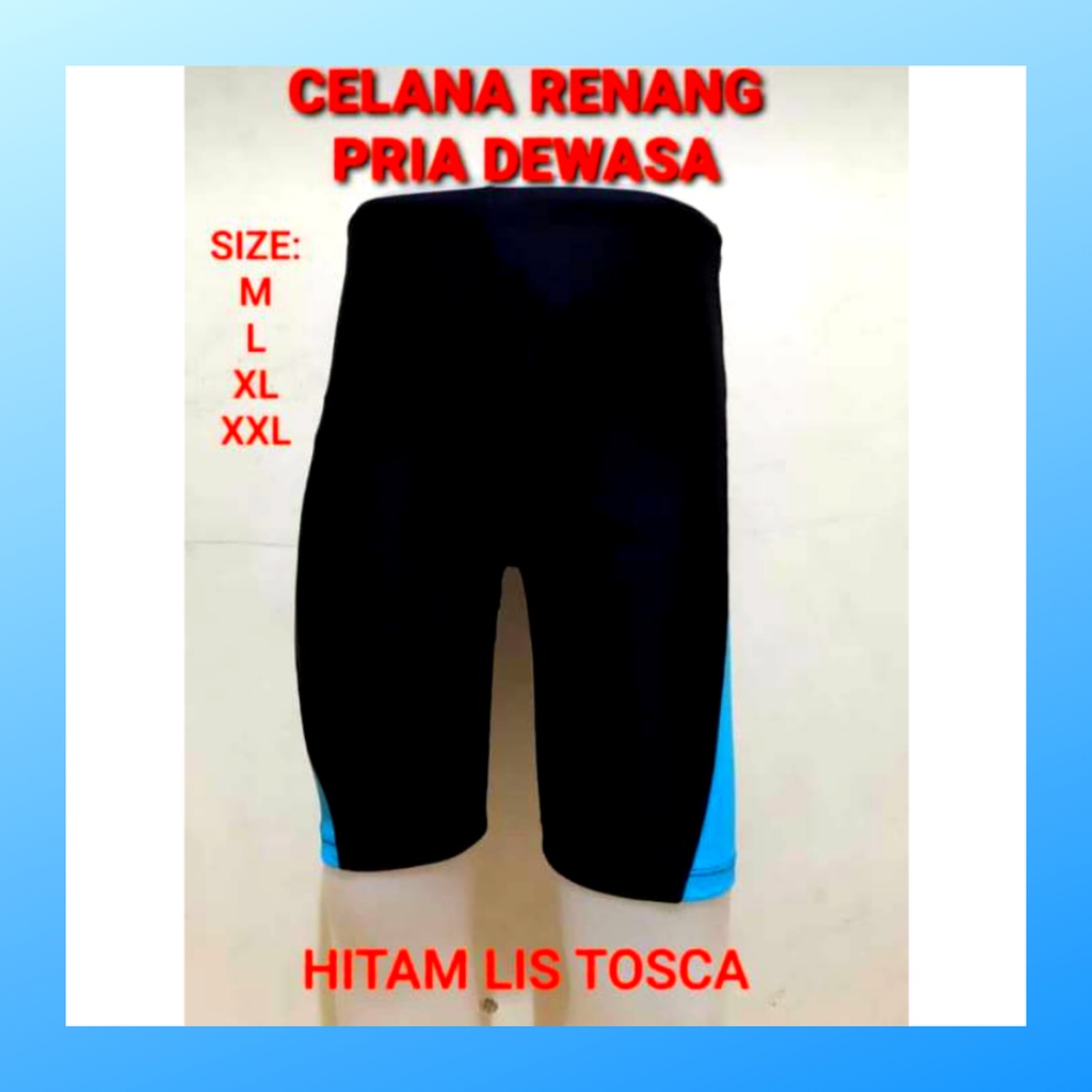 Celana renang pria manset pendek futsal outfit short pants wanita sepak bola dewasa kostum legging strech pakaian olahraga surfing apparel diving menset sport casual sepeda compression suit base layer voli hitam tosca