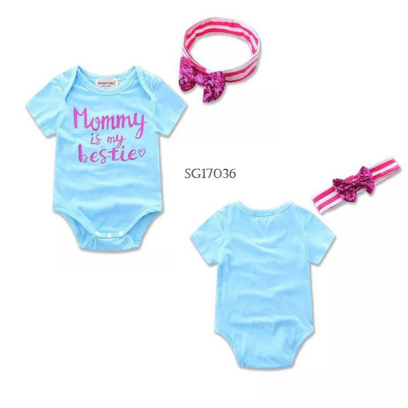 samgami blue jumper girl set bandana