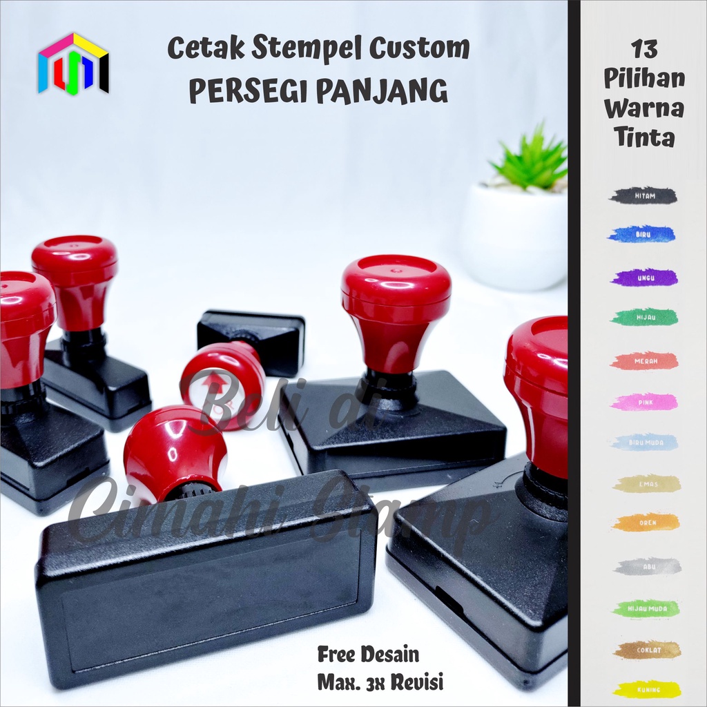 Cetak Custom Stempel Flash PERSEGI PANJANG  Stempel Otomatis Cap Otomatis Custom