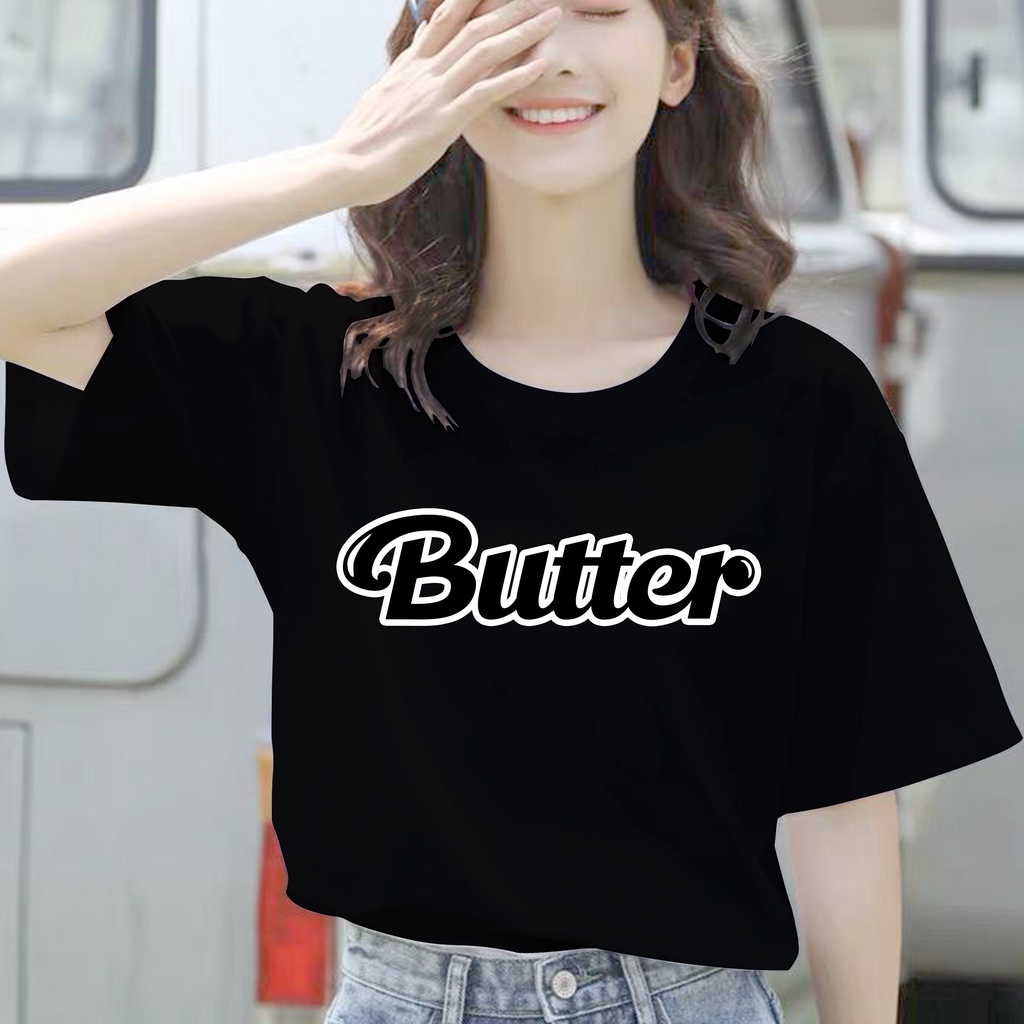 CALVIERO SHOP - BAJU KAOS ATASAN WANITA PRINTFONT BUTTER PRINT