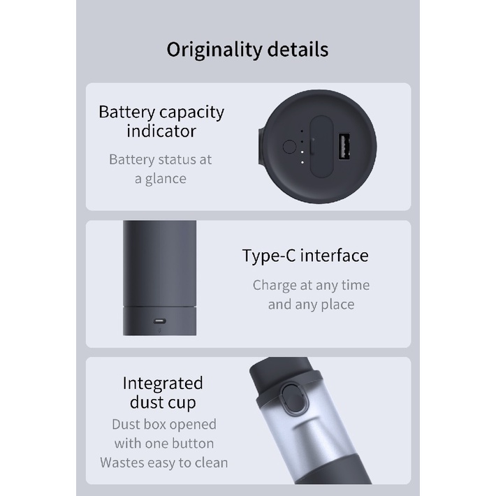 LYDSTO YM-XCYJDY01 - 3 in 1 Portable Vacuum Cleaner with Emergency Power Supply - Penyedot Debu Portabel dengan Powerbank dan Jumper Mobil