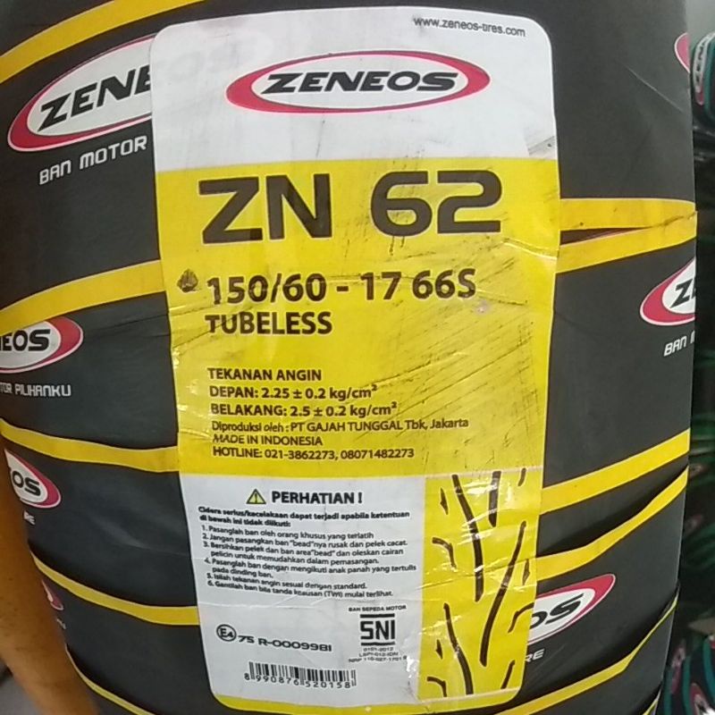 Ban Luar 150/60-17 ZN62 Zeneos Tubeless