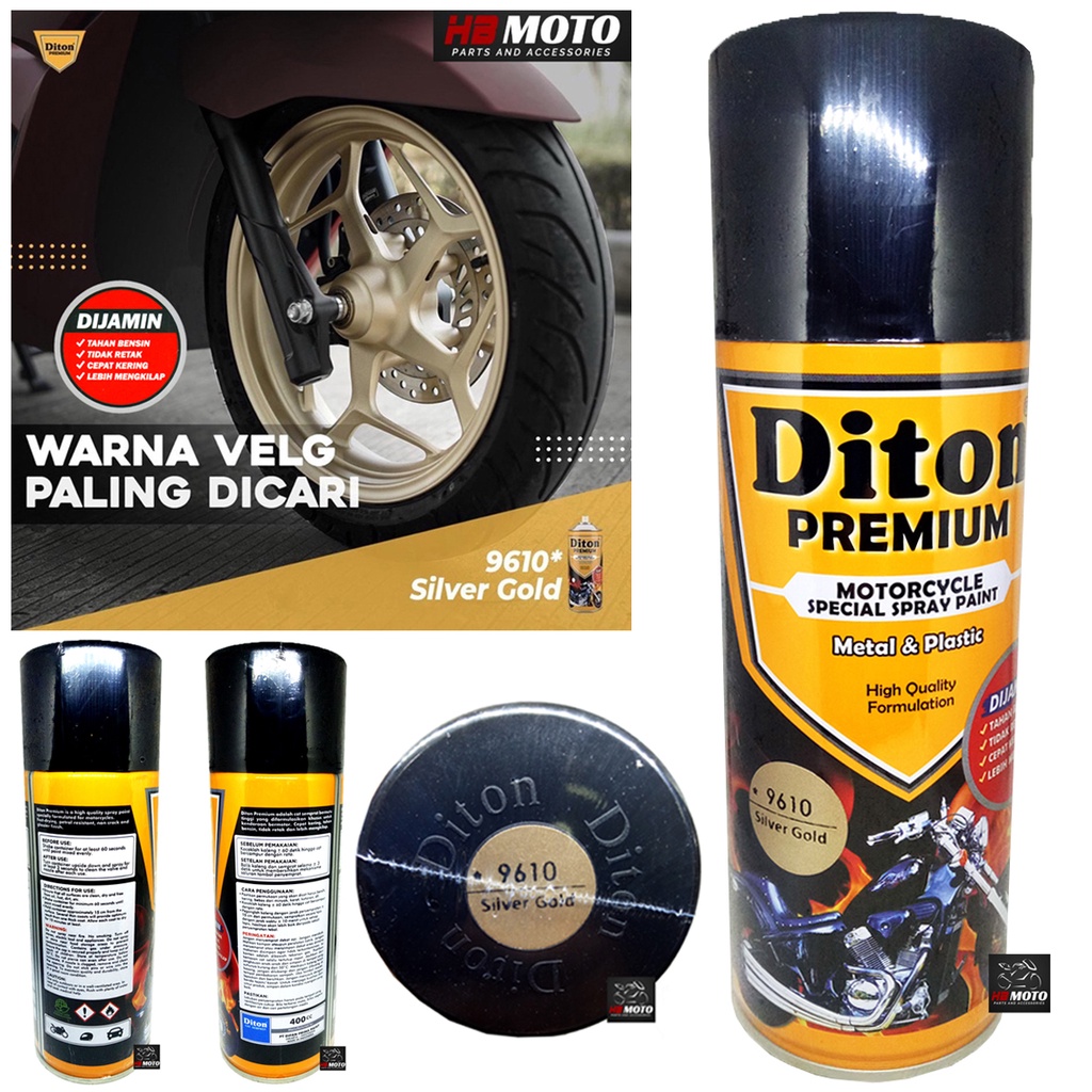 9610 Silver Gold/Cat Semprot Diton Premium *9610 Silver Gold ISI 400 CC / Cat Semprot Motor/Cat Dito