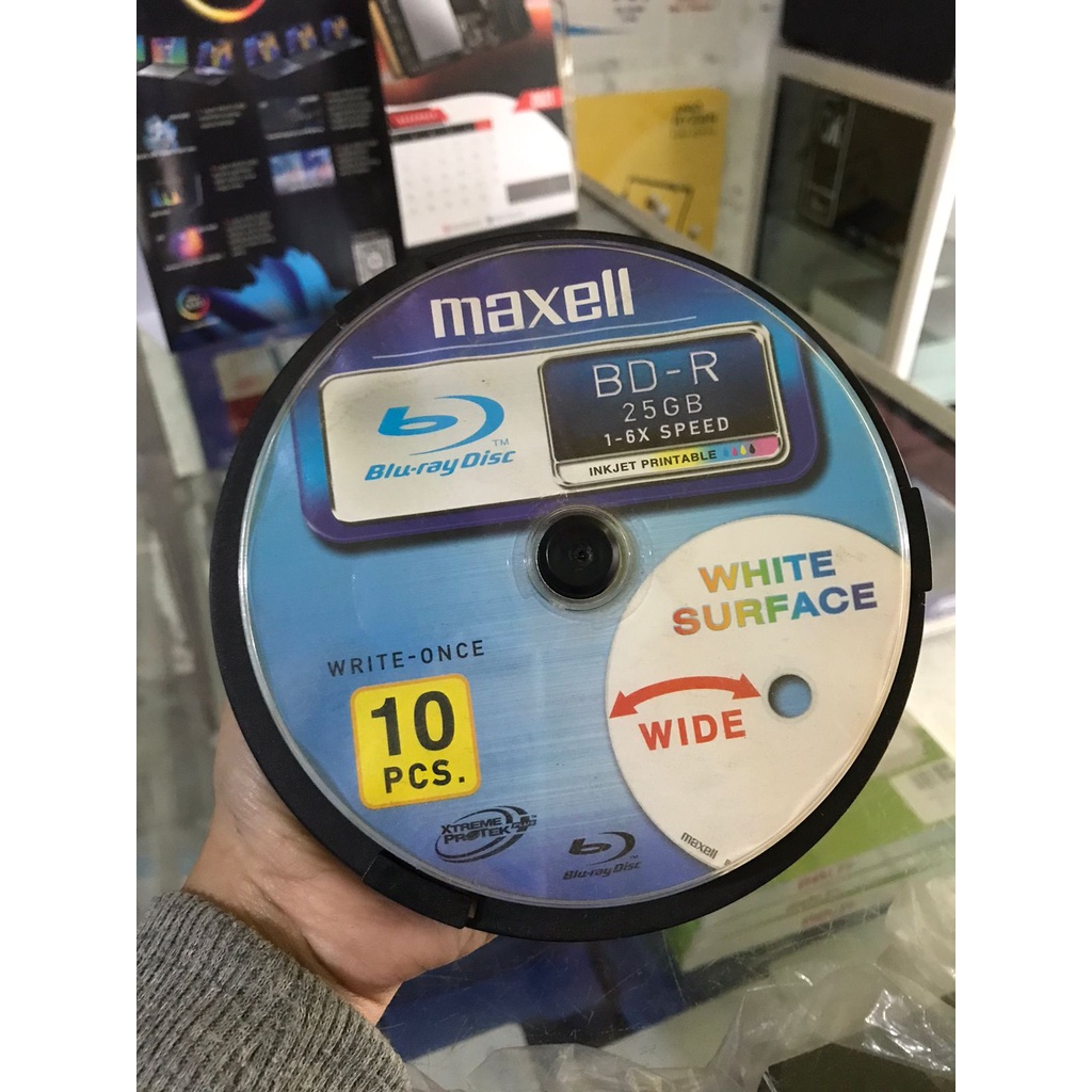 BD-R BluRay Disc MAXELL 25Gb White Surface 1-6x Speed /Pack