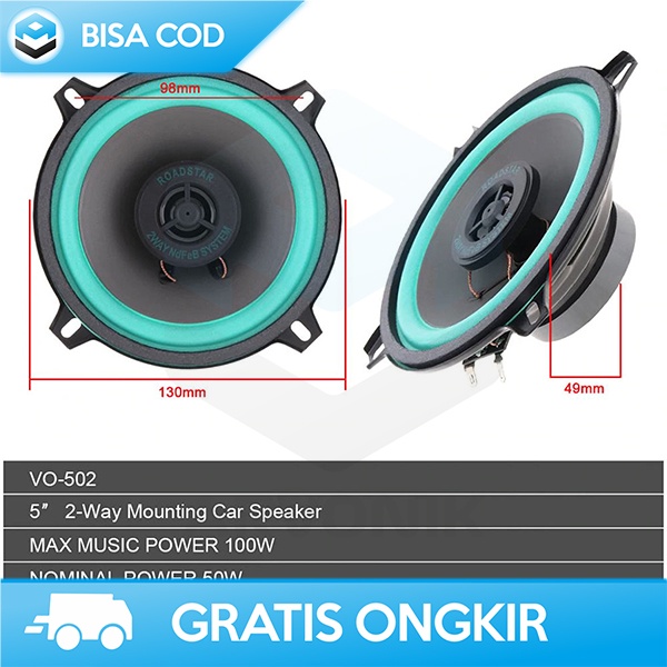 SPEAKER MOBIL SUBWOOFER 5 INCH TAFFSTUDIO AUDIO HIFI 100W BLACK/BLUE