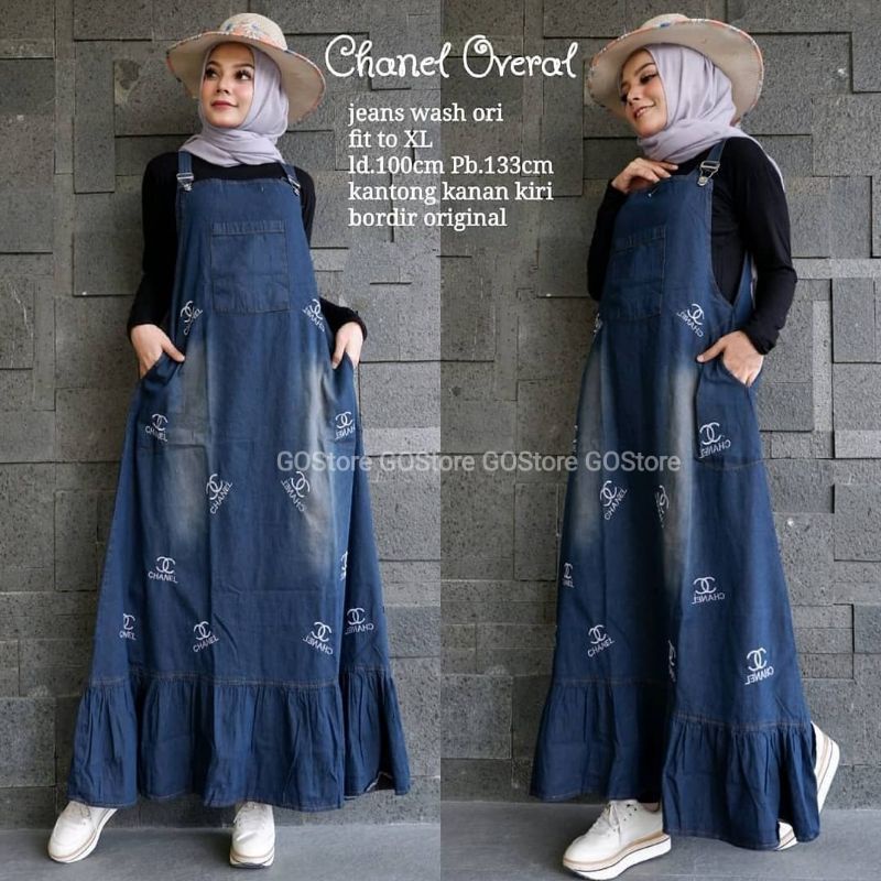 Overall Jeans Wanita Ld 100 | Baju Kodok Lepis Kekinian