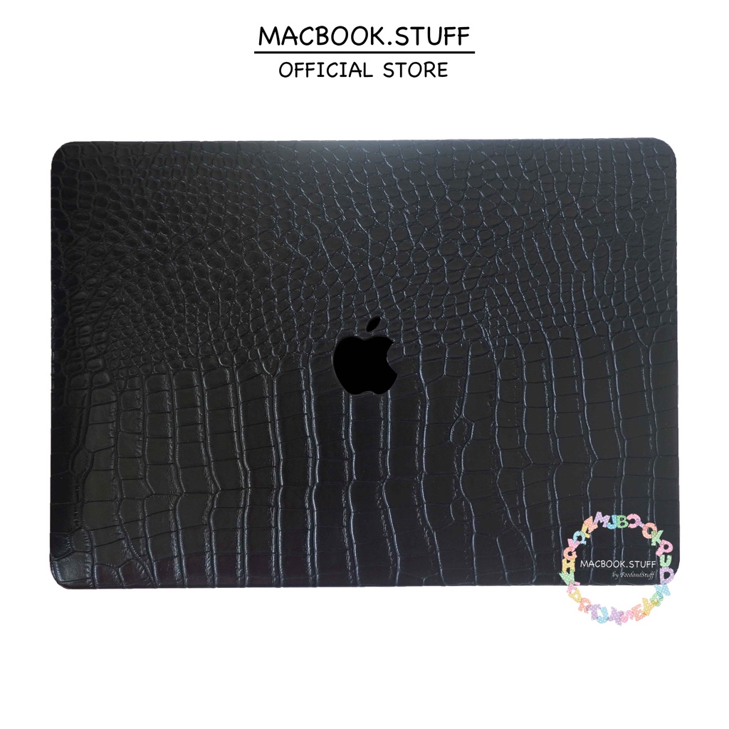 MACBOOK CASE CROCODILE KULIT LEATHER BUAYA CROCO BLACK NEW AIR PRO 11 12 13 14 15 16 INCH NON /  WITH CD ROOM / TOUCHBAR / TOUCH ID / M1 M2 Max 2020 2021 2022