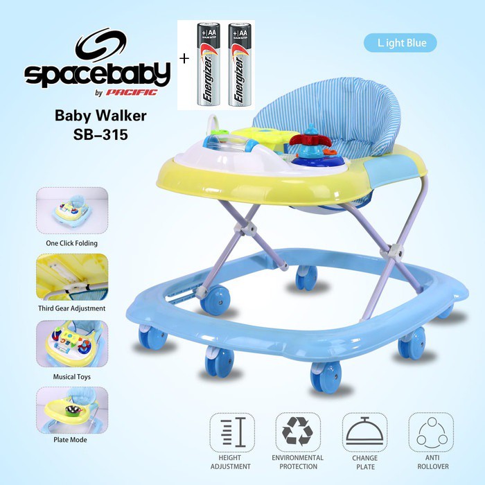 SPACEBABY Baby Walker SB 315  SB 316 Mainan Stir Musik Lampu SPACE BABY  Baby Walker NEW  Musik &amp; Lampu Alat Belajar Jalan Bayi [ * FREE PACKING DUS ALAS ]