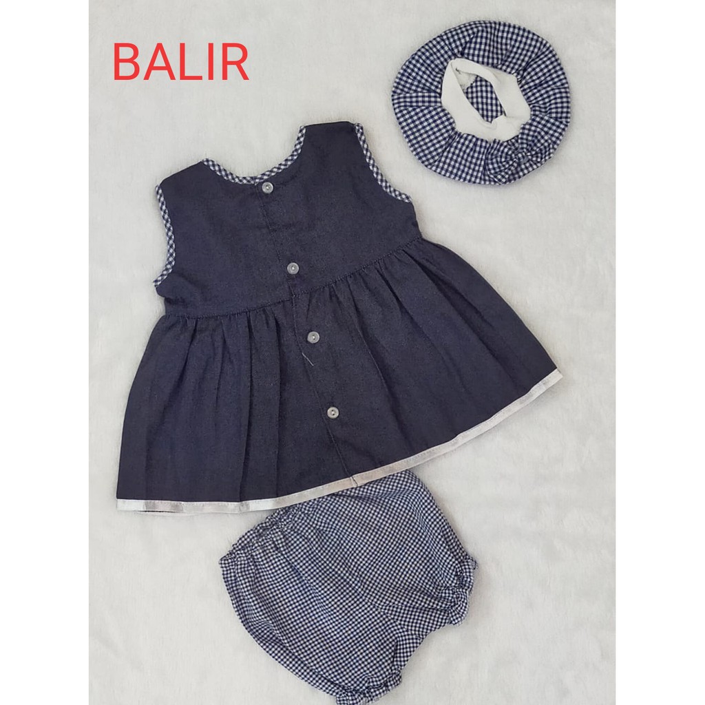 Setelan Baju Bayi Perempuan - Baju Dress Anak Bayi - Baju Anak Bayi Perempuan - Bahan Semi Jeans