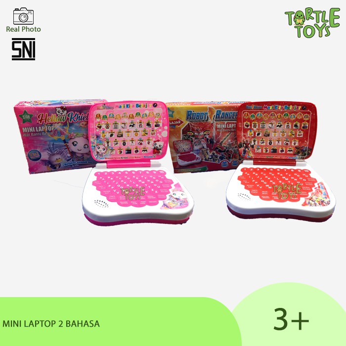 Mainan Edukasi Anak Mini Laptop Belajar 2 Bahasa English Indonesia