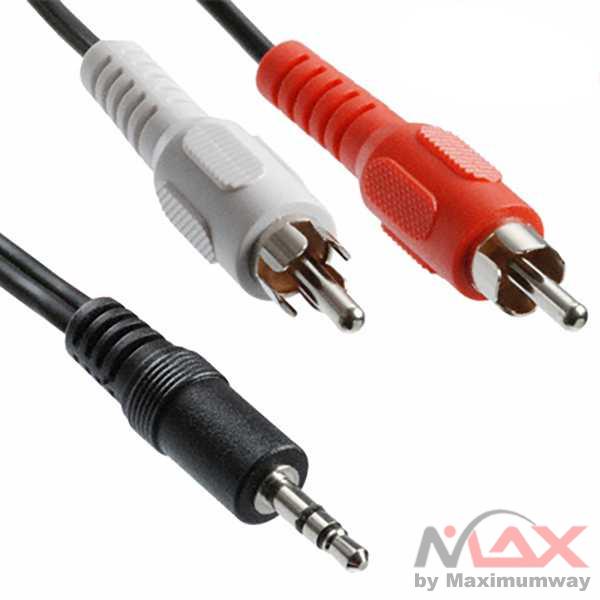 3.5mm to RCA Audio Stereo Kabel 1meter 1m 3,5 mm ke RCA  3.5 MM ke RCA HiFi Jack 3.5mm Stereo to RCA Male Audio Cable 1m - S-PC-095521 HP To Sterio jak jek HP output audio ke amplifire ampli Handphone stereo Jack