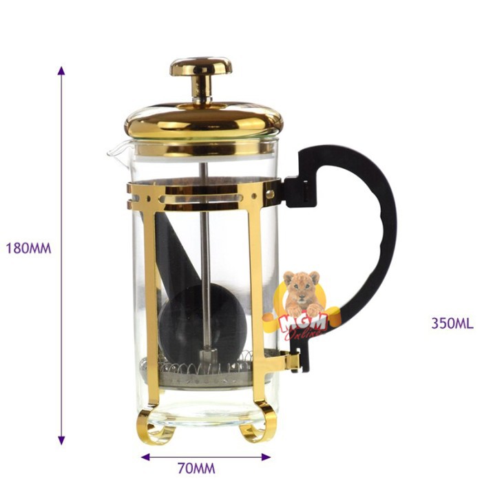 GOLD French Press 350ml Tebal Coffee Plunger Saringan Kopi atau Teh