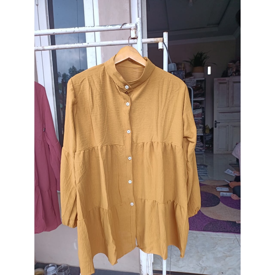 Kemeja Kringkle Airflow / Kemeja Wanita Casual / Dealova Blouse Crinkle Airflow / Kemeja  Blouse Crinkle Uragiri